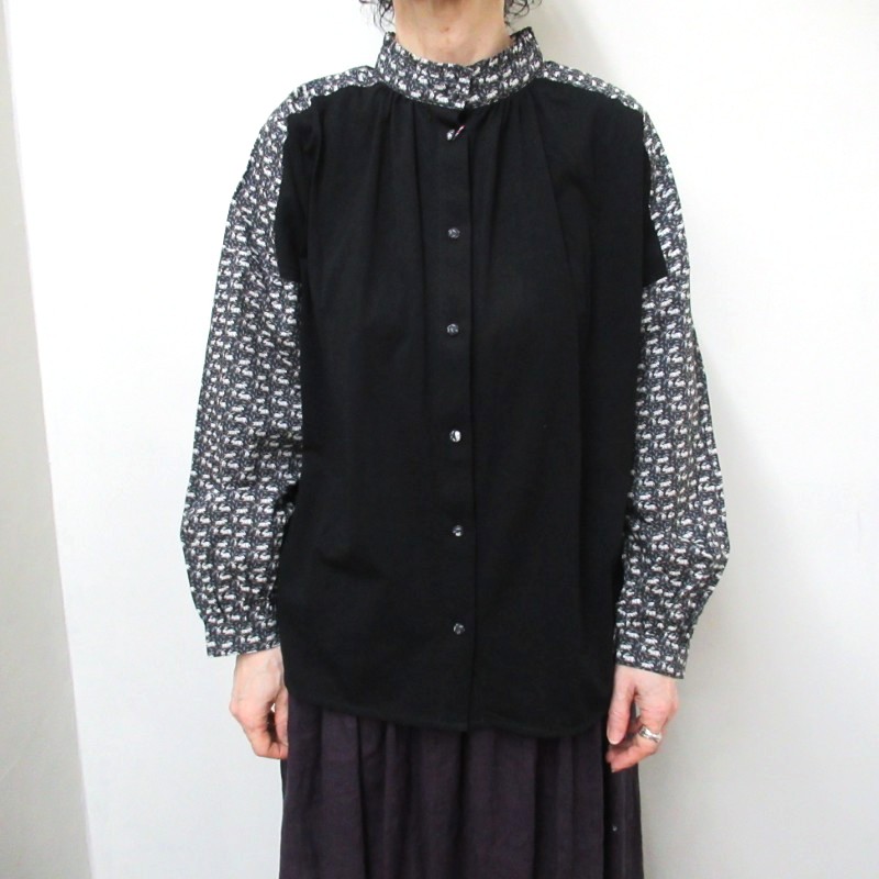 PONT DE CHALONS リバティ2wayフリルブラウス /BK94